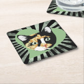 Calico kat liefde kartonnen onderzetters (Schuin)