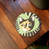 Calico kat liefde ronde kartonnen onderzetter