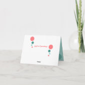 Calico kat op foto van koraal turquoise kaart (Achterkant)