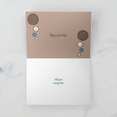 Calico kat opgerold in slaap foto bruin turquoise kaart (Binnen)