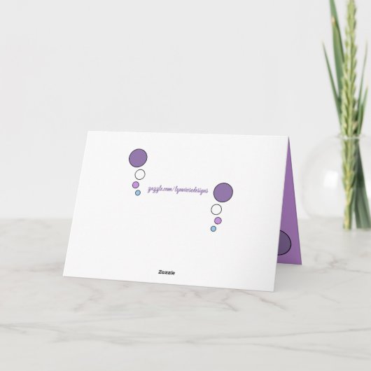 Calico kat opgerold in slaap foto paarse blauw kaart (Achterkant)