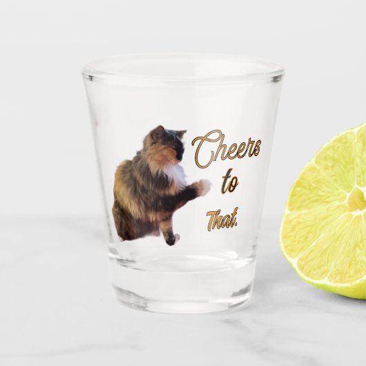 Calico Kat Schudt hem? Shot Glas (Voorkant)