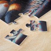 Calico Kat Slapen op een Boek Tuin Schilderij Legpuzzel (Zijkant)