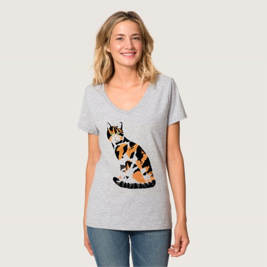 Calico-kat T-shirt (Voorkant volledig)