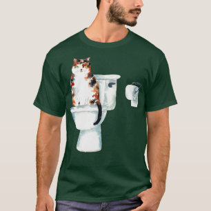 Calico kat toilet Schilderen T-shirt