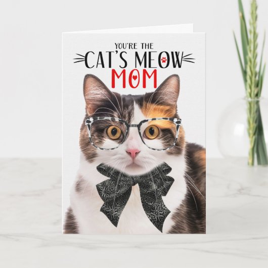 Calico Kat voor Mam op Moederdag Feestdagen Kaart (Voorkant)