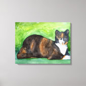 Calico Kat Waterverf Schilderij Canvas Kunst (Voorkant)