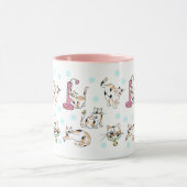 Calico Katten 11 oz. Roze, witte keramische Mok (Midden)