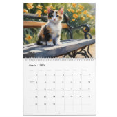 Calico Katten Waterverf Art 12-Maand 2024 Kalender (Mar 2026)