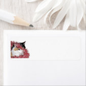 Calico-kerstkat Etiket (Insitu)