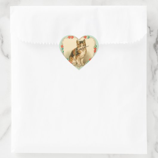 Calico Kitten in Heart Hart Sticker (Tas)