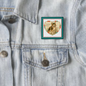 Calico Kitten in Heart Vierkante Button 5,1 Cm (In situ)