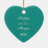 Calico Kitten in het hart - 2-zijdig Keramisch Ornament (Achterkant)