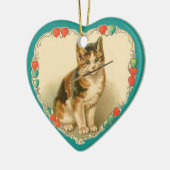 Calico Kitten in het hart - 2-zijdig Keramisch Ornament (Links)