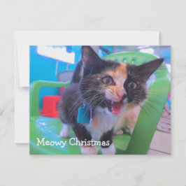 Calico kitten Meowy Bedankkaart
