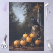 Calico Kitten Zittend Tussen Herfstbladeren Decoup Tissuepapier (Craft)