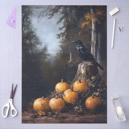 Calico Kitten Zittend Tussen Herfstbladeren Decoup Tissuepapier (Craft)