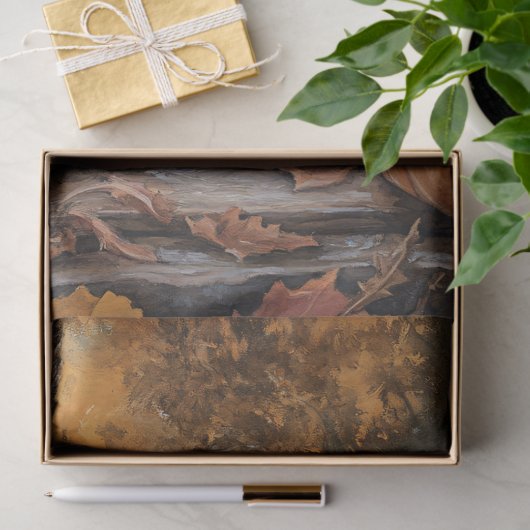 Calico Kitten Zittend Tussen Herfstbladeren Decoup Tissuepapier (Geschenk)