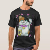 Calico Lucky Cat Maneki Neko T-shirt (Voorkant)