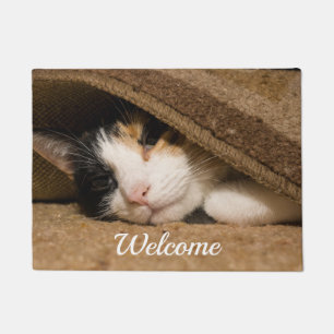 Calico onder leiding van de trog Welkom Doormat Deurmat