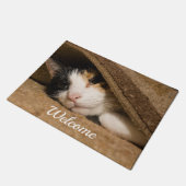 Calico onder leiding van de trog Welkom Doormat Deurmat (Schuin)
