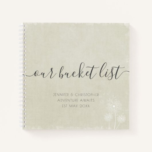 Calico Our Bucket List Couples Keepslag Notitieboek (Voorkant)