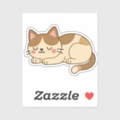 Calico Patch Cat – Cute Sleeping Kitty Sticker (Vel)