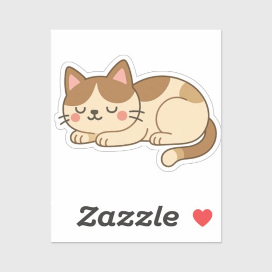 Calico Patch Cat – Cute Sleeping Kitty Sticker (Vel)