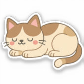 Calico Patch Kat – Schattige Slaap Kat Sticker (Voorkant)
