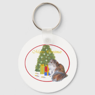 Calico Persian Cat kerst Sleutelhanger
