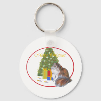 Calico Persian Cat kerst Sleutelhanger