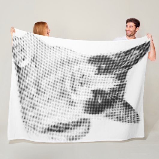 Calico Pop Halftone Fleece Deken (In situ)