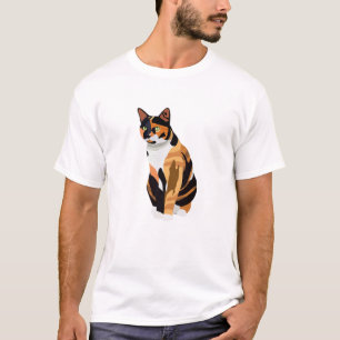 Calico Portrait, Tricolor Cat, Tortoiseshel Kat T-shirt