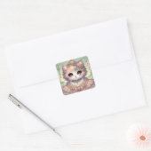Calico Princess Cat Vierkante Sticker (Envelop)