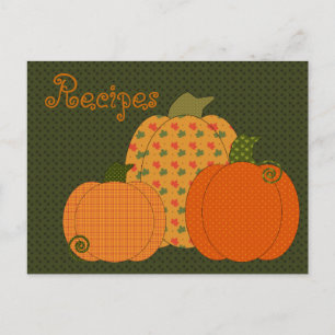 Calico Pumpkin Trio Recipe Card Briefkaart
