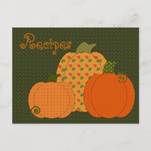 Calico Pumpkin Trio Recipe Card Briefkaart (Voorkant)