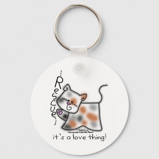 Calico RESCUE...het is een liefdesding! Sleutelhanger (Voorkant)