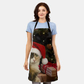 Calico Santa Kitty Apron Schort (Gedragen)