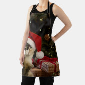 Calico Santa Kitty Apron Schort (Insitu)