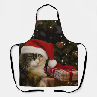 Calico Santa Kitty Apron Schort