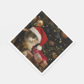 Calico Santa Kitty Napkins Servet (Hoek)