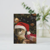 Calico Santa Kitty Postcard Briefkaart (Staand voorkant)