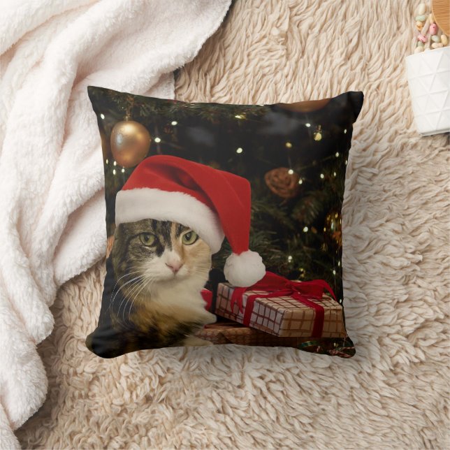 Calico Santa Kitty Throw Pillow Kussen (Deken)