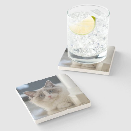 Calico Stenen Onderzetter (Zijkant)