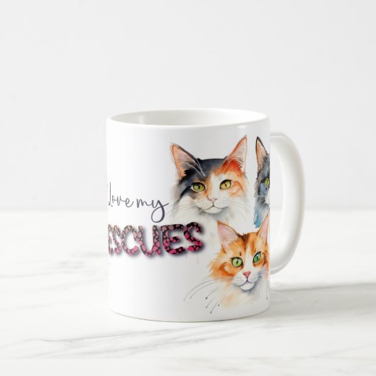 Calico & Tabby kat Koffiemok (Voorkant rechts)