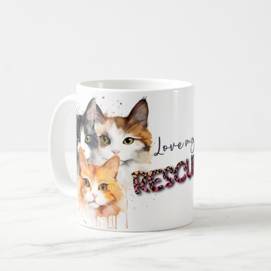 Calico & Tabby kat Koffiemok (Voorkant links)