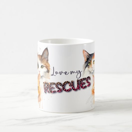 Calico & Tabby kat Koffiemok (Center)