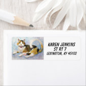 CALICO TORIE CAT RETURN ADRES ETIKETTERS ETIKET (Insitu)