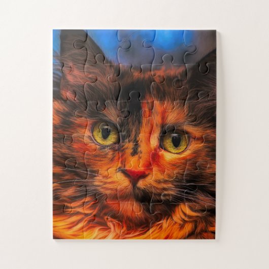 CALICO TORTIE CAT JIGSAW PUZZZLE LEGPUZZEL (Verticaal)