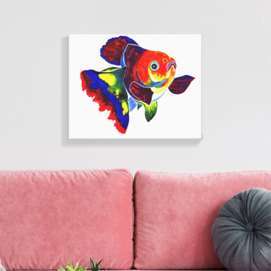 Calico Veiltail Goldfish canvas print (Insitu (Woonkamer))